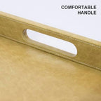 25x18 inches Leather Ottoman Serving Tray with Hole Handles, Rectangle Large Modern Service Tray for Living Room, Coffee Table, Bed, Tea, Food, Butler Countertop, Kitchen, Dinner, Picnic (Brown) - Image 7