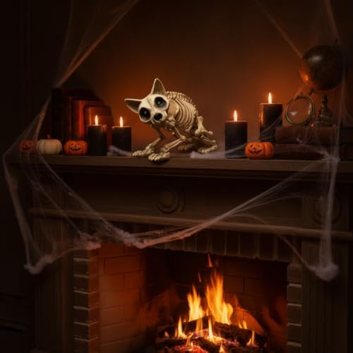 Halloween Toy Skeleton Cat, Spooky Decorative Figure, Haunted Holiday Décor - Image 4