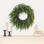 26" Lifelike Artificial Christmas Norfolk Pine Wreath for Front Door Decor - Image 5