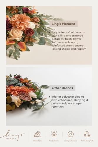 Ling's moment Terracotta Artificial Flower Garland Fall Wedding Arch 6 FT - Image 6