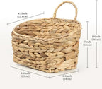 Hanging Wall Basket Handwoven Wicker Basket, Natural Water Hyacinth - Image 2