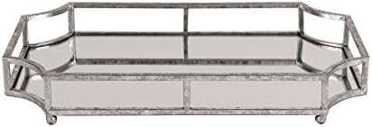 Kate and Laurel Ciel Metal Mirrored Ornate Scalloped Decorative Tray, Silver - Image 2