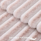 Pallene Faux Fur Decorative Throw Pillow Covers 24x24 Set of 2, Ombre Pink - Image 2