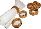 Bamboo Napkin Rings,Napkin Ring Set of 6,Handmade Natural Napkin Holder Ring for Table Decoration by JUSTEMI