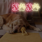Cute Dog Paw Neon Sign for Pet Store Grooming Salon, Dog Lover Wall Decor - Image 2