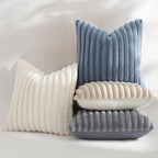 decorUhome Fall Faux Fur Throw Pillow Covers 26x26 Set of 2 Grey Blue - Image 5