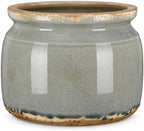 7.7" Large Ceramic Plant Pot Grey Vintage Planter Crackle Glaze Decorative Retro Flowers Pot with Drainage for Indoor Outdoor Plants Home Shelf Kitchen Office Patio Decor Gift by Unknown