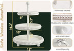 SwallowLiving Farmhouse 3 Tier Tray, White Three Tiered Tray Wood Stand with Shabby Chic Beaded for Home & Kitchen or Coffee Bar Decorations, 12.4 x 12.4 x 16.5 inchs - Image 4