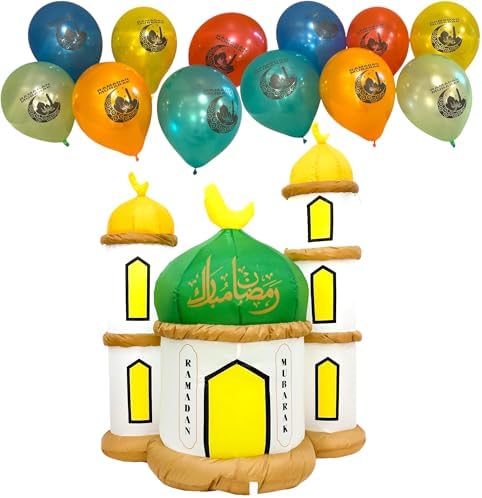 Eid Gift Inflatable Masjid Decoration with LED Lights - Indoor/Outdoor Electric Blow-Up Yard Décor, 40" Tall (Masjid Model) - Image 3