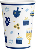 Happy Hanukkah Tableware Pack: Disposable Paper Plates, Napkins and Cups Set for 20 - Image 4