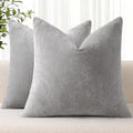 decorUhome Soft Chenille Grey Throw Pillow Covers 22X22 Set of 2 by decorUhome