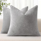 decorUhome Soft Chenille Grey Throw Pillow Covers 22X22 Set of 2 by decorUhome