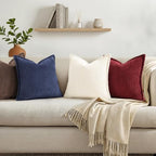 decorUhome Fall Corduroy Burgundy Throw Pillow Covers 22x22 Set of 2 - Image 5
