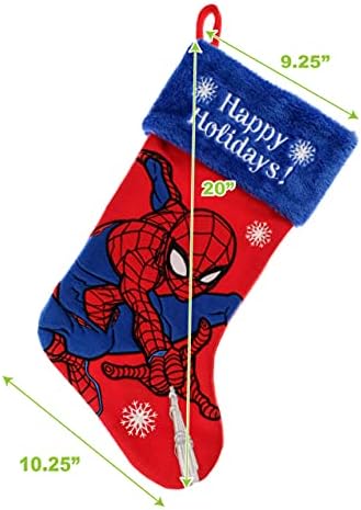 Ruz Marvel Spider-Man 20" Applique Christmas Stocking, Gift Holder for Stocking Stuffers, Indoor Home Decor and Holiday Decoration, Red - Image 3