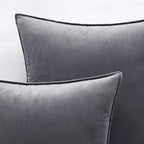 MIULEE Decorative Dark Grey Velvet Euro Sham Throw Pillow Covers 26x26 Inch - Image 2