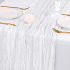 28 Pack White Cheesecloth Table Runner 17x108 Inch Semi Sheer Boho Gauze Cheese Cloth Fabric Table Runners, for Wedding Party Baby Shower Birthday Home Decor Garden Farmhouse - Image 7