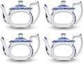 Spode Blue Italian Napkin Rings - Set of 4, Teapot Shaped Blue & White Table Accents for Dining Room Decor - Decorative Napkin Holders for Tableware & Seasonal Place Settings by Spode
