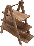 WALFRONT Wood 3 Tier Serving Tray, Solid Wood Rectangle Tiered Stand, 3 Level Display for Cupcakes Fruits Snacks, Farmhouse Dessert Platter for Party Wedding Picnic - Image 5