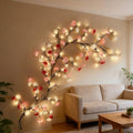 Rose LED Tree Branch Lights for Wall,Led Rose Blossom Lights Twig Decor with 144 LED Flower String Lights and USB Powered, 8 Lighting Modes for Indoor Window Wedding Valentine's Day Decor (91in) by Garayma