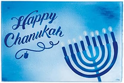 Rite Lite Sapphire Collection Hanukkah Tempered Glass Drip Tray for Menorah - Chanukah Tray Centerpiece Jewish Holiday Party Favors Gifts Judaica Home Decorations - Image 2
