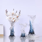 Hand Blown Blue Glass Vase, Unique Art Beautiful Ocean Glass Vase for Coastal Home Decor, Coffee Table, Living Room, Office Decor - 9.8" H (Medium) - Image 4