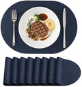 homing Heat Resistant Oval Placemats Set of 8, Navy by homing