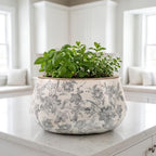 Ceramic Planter Pot, Grey Flower Pot with Drainage Hole, 10in - Image 4