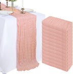 12 Pack 10Ft Blush Pink Cheesecloth Table Runner 23 x 120 Inch by CKIKU