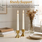 ASelected 12 PCS Gold Taper Candle Holder, 4x4x7cm Gold Candlestick Holders, Iron Small Golden Candle Holders for Table Decor, Wedding Reception, Festive Christmas Mantel Decoration - Image 4