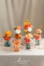 Ling's moment Fake Flowers Box, Vintage Coral & Orange Deluxe Combo - Image 5