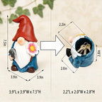 Hide a Key Outside Garden Gnomes Key Hider, 8 Inch Funny Dwarf Statue with Hidden Safe Secret Compartment, Waterproof Lock Box for Spare Keys, Outdoor Yard Patio Lawn Decor - Image 3