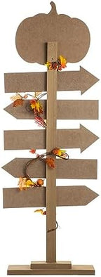 Glitzhome 42.5”H Fall Wooden Pumpkin Patch Porch Decor, Rustic Fall Harvest Welcome to Our Patch Yard Sign, Farmhouse Directional Porch Sign Standing Decor for Fall Harvest Autumn Thanksgiving - Image 6