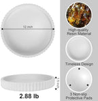 Decorative Tray for Coffee Table, 12'' Resin Round Tray for Home Decor - Image 2
