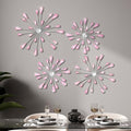 Hicarer 4 Pcs Starburst Wall Decor, Bling Metal Wall Art, Pink by Hicarer