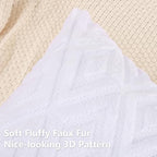Pallene Fall Pure White Faux Fur Throw Pillow Covers 20x20 Set of 2 - Image 2