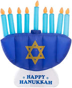 8 FT Giant Hanukkah Inflatable Menorah - Yard Decor with Built-in Bulbs, Tie-Down Points, and Powerful Built in Fan by Gardenised