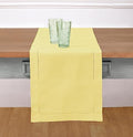 Solino Home Cotton Linen Dining Table Runner Yellow Hemstitch, 14 x 108 in by SolinoHome