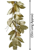 Serene Spaces Living 55in Long Glitter Gold Magnolia Leaf Garland, Ideal to Hang at Wedding, Store Display, Window Sill, Fall Decor, Perfect Holiday Décor - Image 4
