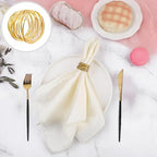 Gold Napkin Rings - 24 PCS Metal Napkin Rings(Twisted Wire) - Image 3