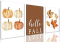 XYHYRA Vintage Fall Wall Art Set of 3, Rustic Farmhouse Seasonal with Hello Fall Sign Canvas Prints Painting, Thanksgiving Pumpkin Kitchen Wall Decor Picture for Living Room Bedroom 12x16 Inch by Unknown