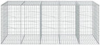 vidaXL Gabion Basket with Cover 98.4"x39.4"x39.4" Galvanized Iron - Image 5