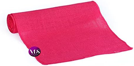 VDS Pack of 10, Burlap Table Runner 100% Natural Jute Rustic Hessian Table Cloth Centrepiece for Wedding Bridal Shower Birthday Event Party Banquet Table Decoration (Size 12X108 Inch)(Magenta) - Image 4