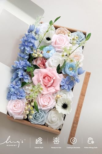 Ling's moment Artificial Pink Wedding Flowers Combo, English Pastel, Deluxe - Image 5