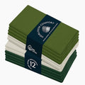 Multi Color Cloth Napkins 17x17 Inch - Set of 12-100% Cotton, Washable - Perfect Hotel Quality Napkin for Table, Dinner, Weddings, Everyday Dining - Ivory, Mint Green, Forest Green by HEIRLOOMCOMFORT