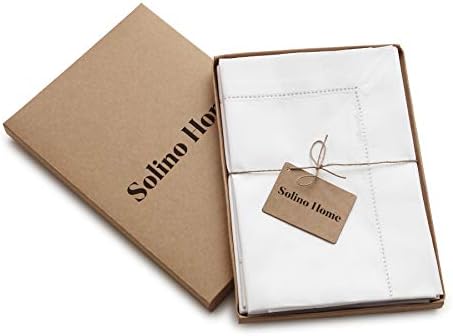 Solino Home Cotton Linen Cloth Dinner Napkins White, 20 x 20 in, Set of 6 - Image 4