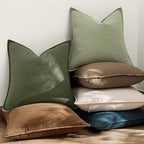 EMEMA Euro Sham Decorative Linen Throw Pillow Covers 26x26 Inch Grass Green - Image 6