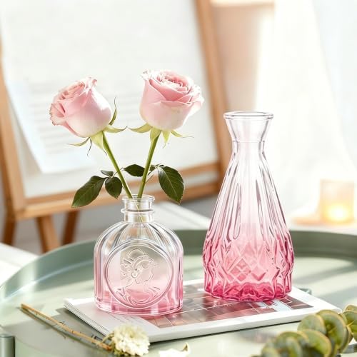 Bud Vases Set of 32, Mini Vases for Centerpieces, Small Vases for Flowers, Perfect for Table Decorations, Wedding, Party - Great Gift for Home Decor Lovers (Pink) - Image 6