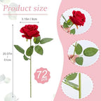 Cliselda 72pcs Red Roses Artificial Velvet Silk Flower Bulk for Home Decor - Image 3