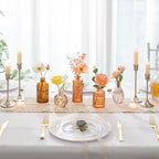 Hewory Small Bud Vases Bulk: 25Pcs Glass Amber Flower Vases for Centerpiece - Image 3