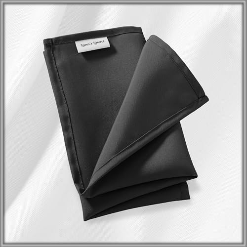 Lann's Linens Set of 144 Cloth Dinner Napkins, 17-inch Polyester Napkins, Washable and Reusable Fabric for Weddings, Hotels, Restaurants - Black - Image 6
